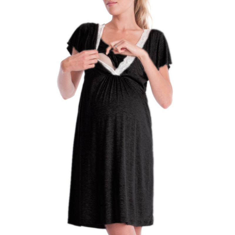 Πιτζάμες μητρότητας Θηλασμός Νυχτικό Έγκυες Γυναίκες Σπίτι Σίτιση Πυζά Φορέματα Νυχτικό Νοσοκομείου Νοσηλευτικής εγκυμοσύνης