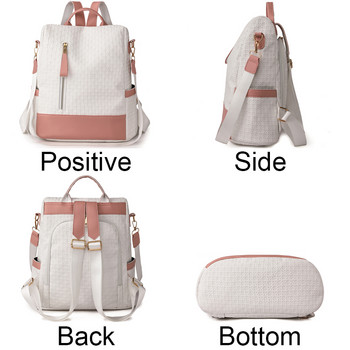 Модна раница Водоустойчива раница за жени Качествени училищни чанти Дамска едноцветна малка чанта за пътуване Дамска многофункционална чанта