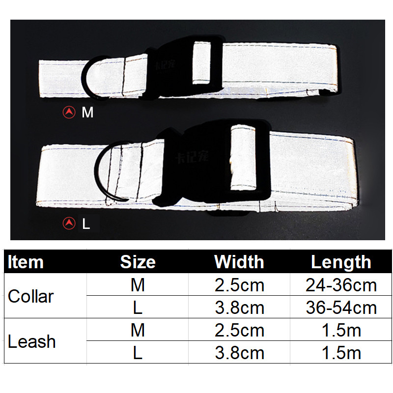 Țesătură reflectorizantă de modă, 3,8 cm, guler personalizat pentru câini, guler luminos, 150 cm, plumb pentru câini, set de guler și lesă pentru câini din nailon Nou-2020