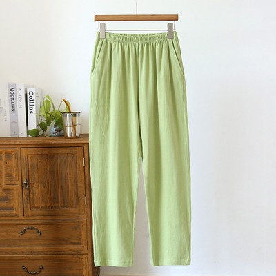 Παντελόνι από καθαρό βαμβάκι Φαρδιά άνοιξη καλοκαιρινό ζευγάρι Πυτζάμες Παντελόνι για το σπίτι Ρούχα για ύπνο Μονόχρωμο πάτο πιτζάμα