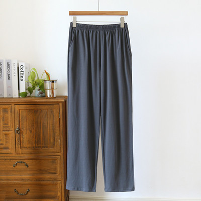Παντελόνι από καθαρό βαμβάκι Φαρδιά άνοιξη καλοκαιρινό ζευγάρι Πυτζάμες Παντελόνι για το σπίτι Ρούχα για ύπνο Μονόχρωμο πάτο πιτζάμα