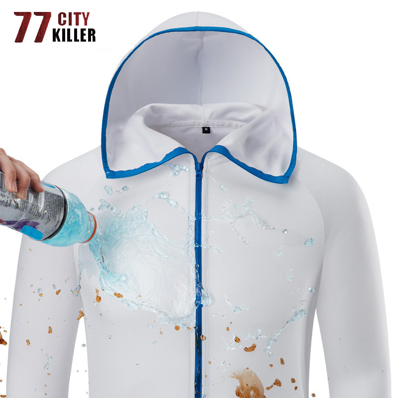 77City Killer Νέο καλοκαιρινό αδιάβροχο ανδρικό μπουφάν με κουκούλα Μαλακό, γρήγορο στέγνωμα, αναπνεύσιμο μπουφάν Λεπτά ελαφριά ανδρικά μπουφάν