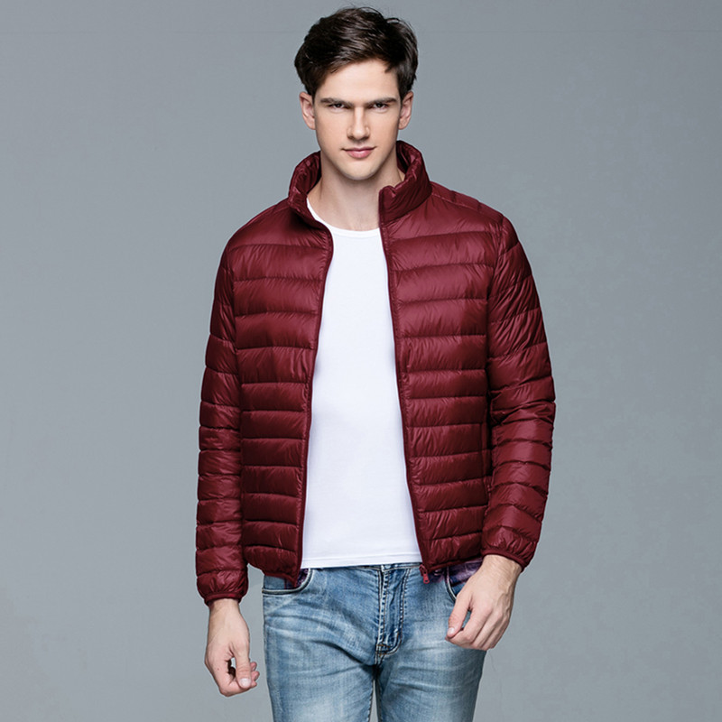 Meeste kerge sulejope, 2023. aasta kevad, uus meeste kerge veekindel pakendatav pufferjope, krae, sulgedega mantlid