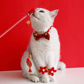 3 τεμάχια/Σετ κολάρο γάτας Holiday Dress Up Διαδραστικό παιχνίδι παιχνιδιών Πρωτοχρονιάτικο Σετ περιλαίμιου κατοικίδιων ζώων Συνδυαστικό σετ βραχιολίου