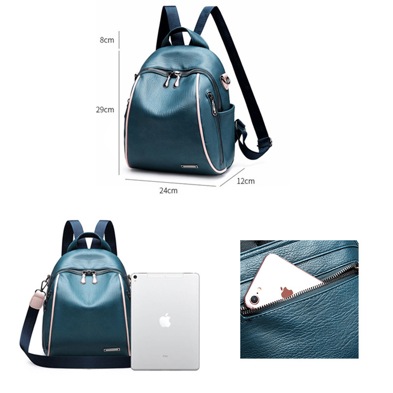 Νέο σακίδιο πλάτης Γυναικεία μόδα Γυναικεία αδιάβροχη τσάντα πλάτης Μικρή απλή νεανική καθημερινή τσάντα ελαφριές φοιτητικές τσάντες PU Δερμάτινες λευκές