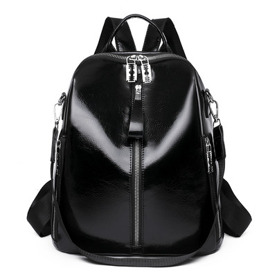 Luksuzni dizajnerski ženski ruksaci s više patentnih zatvarača Ženska školska torba Srebrna visokokvalitetna mekana koža Ruksaci za djevojčice na jedno rame