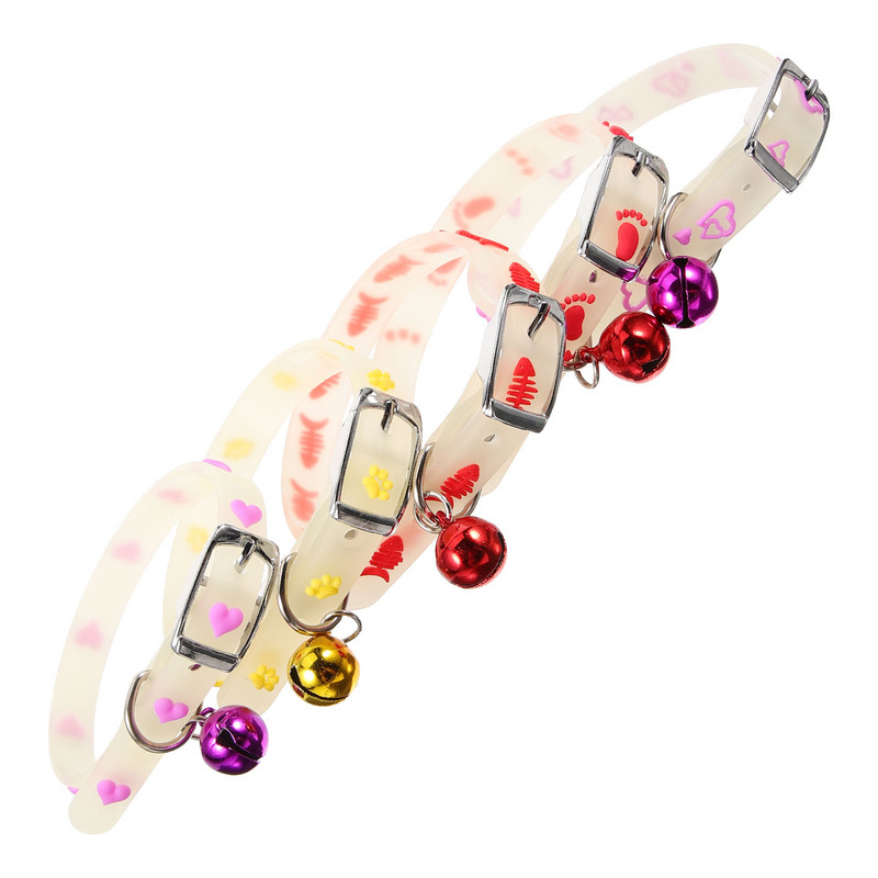 5 τμχ Αντι-χαμένο κολάρο κατοικίδιων Λεπτό αξεσουάρ για σκύλους εξωτερικού χώρου Κοκκάλια ψαριών Αρσενικές γάτες Glow The Dark Διακοσμητικό μωρό