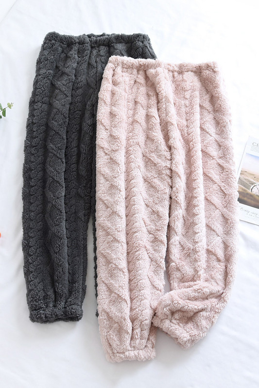 Fdfklak Femei Iarna Îngroșați Pantaloni de pijama calduri Flanel Lounge Wear Femei Sleepwear Bottoms Stiluri multiple Pantaloni moi