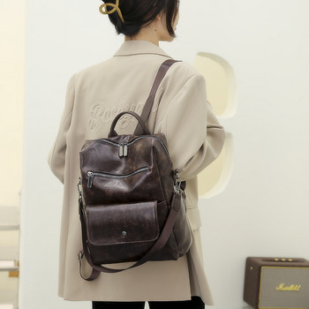 Νέα γυναικεία τσάντα πλάτης Luxury Designer Trend Μεγάλης χωρητικότητας Μαθητική τσάντα πλάτης υψηλής ποιότητας PU Δερμάτινο σακίδιο πλάτης πλάτης Τσάντα ώμου