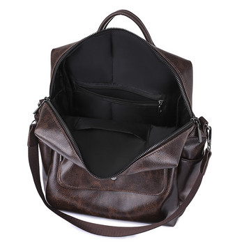 Νέα γυναικεία τσάντα πλάτης Luxury Designer Trend Μεγάλης χωρητικότητας Μαθητική τσάντα πλάτης υψηλής ποιότητας PU Δερμάτινο σακίδιο πλάτης πλάτης Τσάντα ώμου