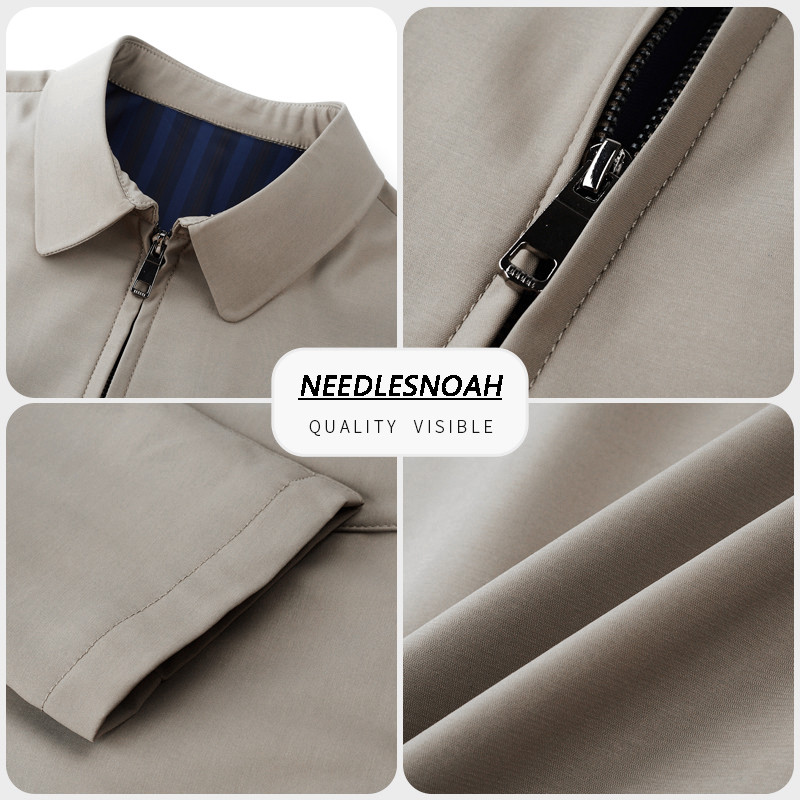 NEEDLESNOAH Ανοιξιάτικο φθινόπωρο Ανδρικό σακάκι Casual Μόδα Μασίφ Slim Fit Επαγγελματικό παλτό με γυριστό γιακά Ελαφρύ παλτό