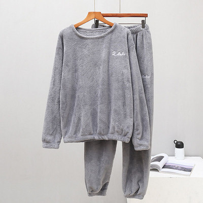 Set de pijamale de flanel de iarnă pentru femei, pijamale de fleece, haine de dormit, haine de acasă, groase, calde, din catifea, costum pentru femei, hanorac de toamnă, pijama pentru femei