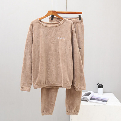 Set de pijamale de flanel de iarnă pentru femei, pijamale de fleece, haine de dormit, haine de acasă, groase, calde, din catifea, costum pentru femei, hanorac de toamnă, pijama pentru femei