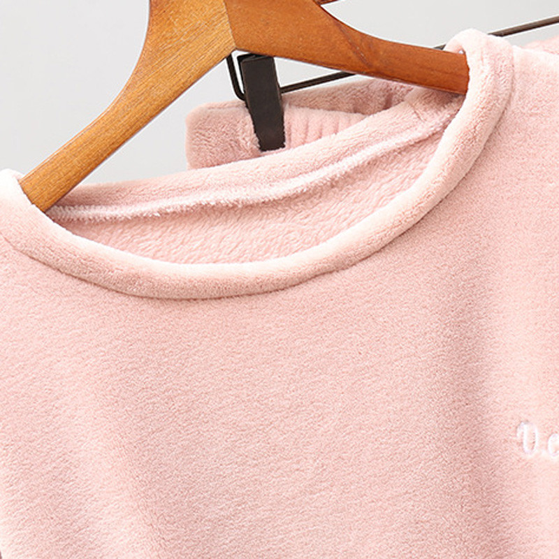 Set de pijamale de flanel de iarnă pentru femei, pijamale de fleece, haine de dormit, haine de acasă, groase, calde, din catifea, costum pentru femei, hanorac de toamnă, pijama pentru femei