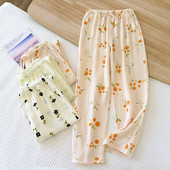 Πιτζάμες εκτύπωσης πολλαπλών χρωμάτων Παντελόνι σαλονιού ύπνου για γυναίκες Παντελόνι νυχτερινό παντελόνι 2023 Άνοιξη Καλοκαίρι Λεπτά ενδύματα ύπνου