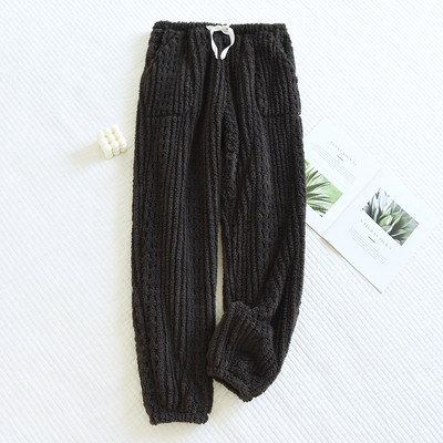 Téli meleg hálóruha Női nadrág otthoni ruhák flanel vastagított meleg pár pizsama nadrág laza nappali viselet