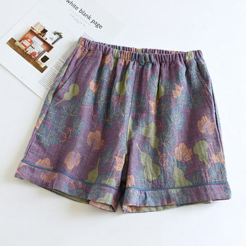 Γυναικείο παντελόνι Home Bottoms Pj Shorts 100% βαμβακερό floral print Πυτζάμες καλοκαιρινές πιτζάμες για τον ύπνο Φορέστε παντελόνι ύπνου