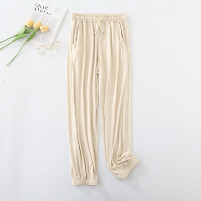 Φαρδιά άνετα παντελόνια 2023 Άνοιξη Καλοκαίρι Κορεάτικο στυλ Παντελόνι πιτζάμα Νυχτερινά φορέματα Γυναικεία Κορδόνια στο κάτω μέρος για το σπίτι