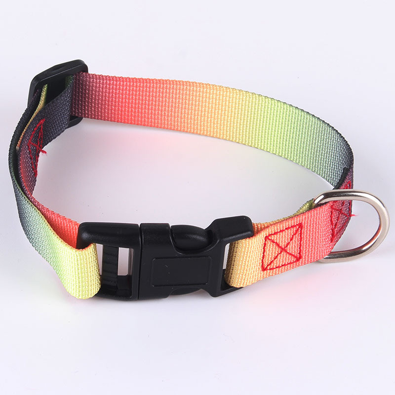 Lemmiklooma koera kaelarihma ja jalutusrihma komplekt Nailonist värvi gradiendiga reguleeritav kaelarihm suurele keskmisele väikesele koerale, lemmikloomatarvete tarvikud