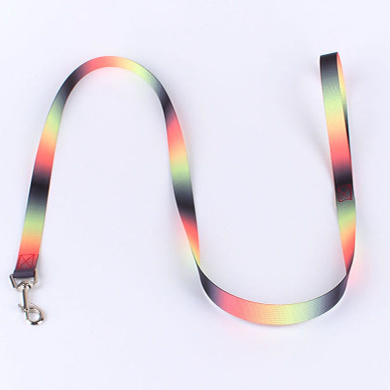 Lemmiklooma koera kaelarihma ja jalutusrihma komplekt Nailonist värvi gradiendiga reguleeritav kaelarihm suurele keskmisele väikesele koerale, lemmikloomatarvete tarvikud