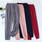 Fdfklak ühevärvilised õhukesed magamispüksid paarid, põhjaga kevadsuvi puuvillane mugav pehme pidžaama magamisriided