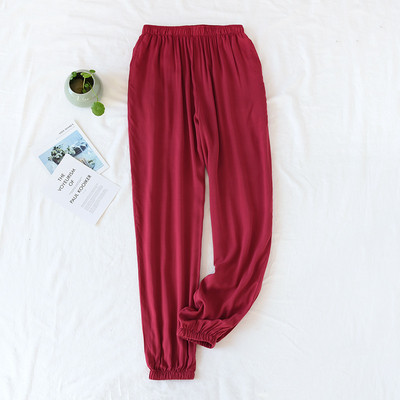 Fdfklak ühevärvilised õhukesed magamispüksid paarid, põhjaga kevadsuvi puuvillane mugav pehme pidžaama magamisriided