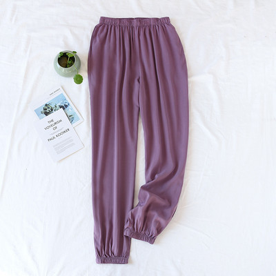 Fdfklak ühevärvilised õhukesed magamispüksid paarid, põhjaga kevadsuvi puuvillane mugav pehme pidžaama magamisriided