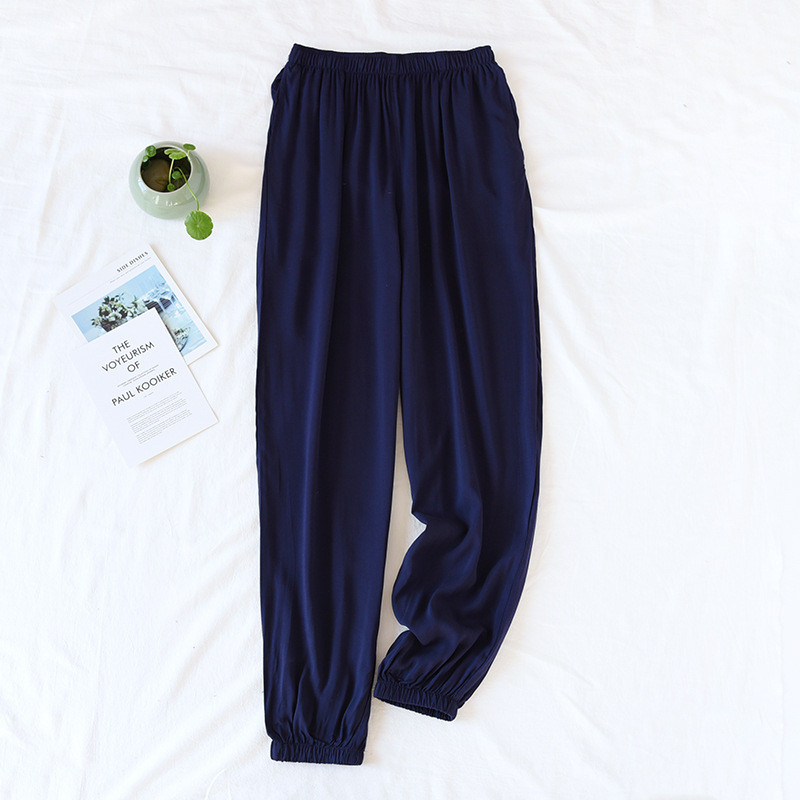 Fdfklak ühevärvilised õhukesed magamispüksid paarid, põhjaga kevadsuvi puuvillane mugav pehme pidžaama magamisriided