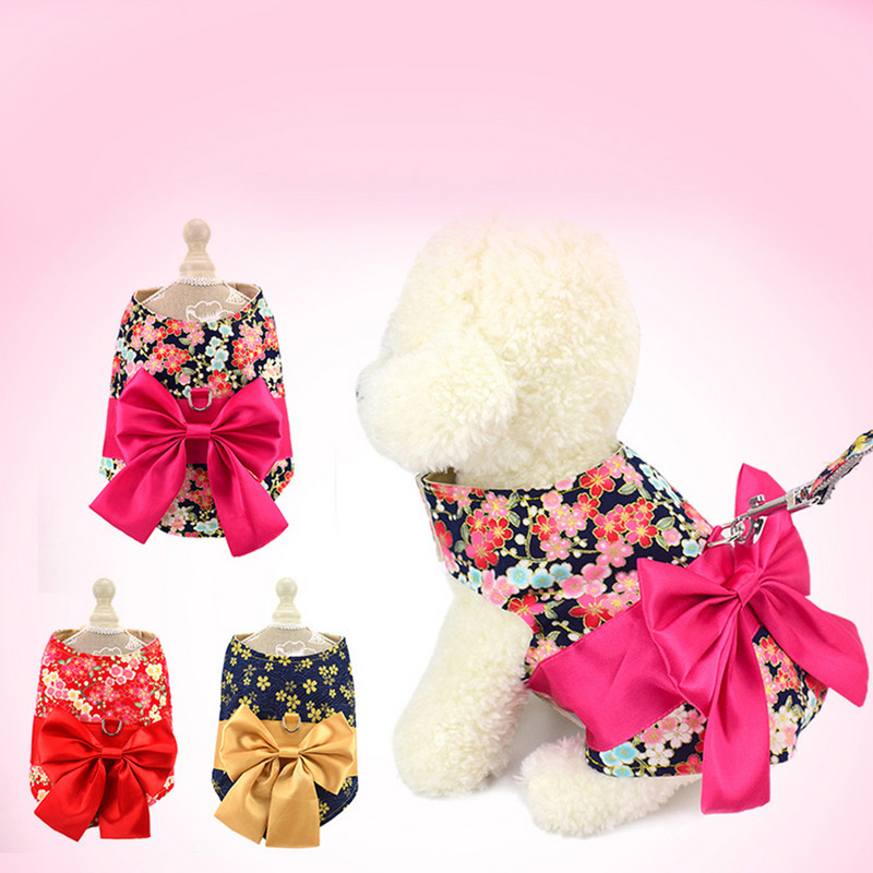 Koeravesti ripatsiga kleit Lemmikloomatarbed Jaapani kimonod Naiste rakmed, reguleeritavad