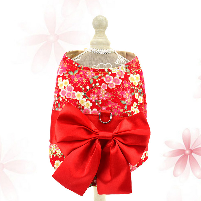 Koeravesti ripatsiga kleit Lemmikloomatarbed Jaapani kimonod Naiste rakmed, reguleeritavad