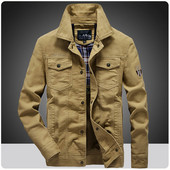 Suures suuruses 6XL 7XL 8XL Meeste puuvillane kerge sõjaväe pommitaja jope vabaaja välimantel Tuulejope tööriided