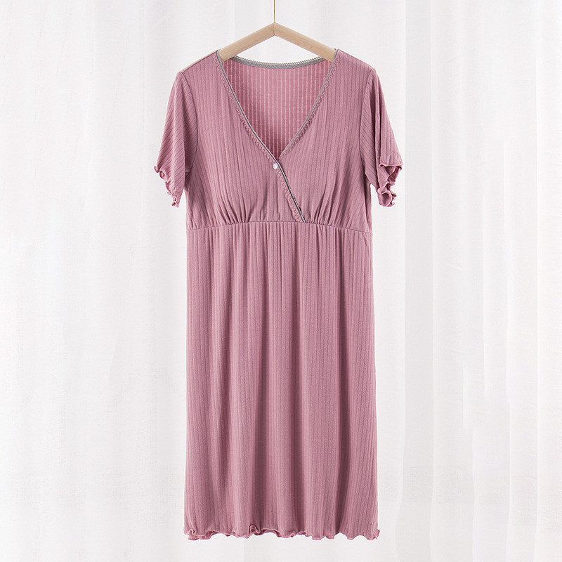 Ρούχα για το σπίτι Έγκυες Γυναίκες ΠΙΤΖΑΜΑ ΝΟΣΗΛΕΥΤΙΚΗ Νοσηλευτική μετά τον τοκετό μεγάλο λεπτό λαιμόκοψη Μοντάλ