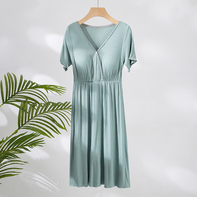 Ρούχα για το σπίτι Έγκυες Γυναίκες ΠΙΤΖΑΜΑ ΝΟΣΗΛΕΥΤΙΚΗ Νοσηλευτική μετά τον τοκετό μεγάλο λεπτό λαιμόκοψη Μοντάλ