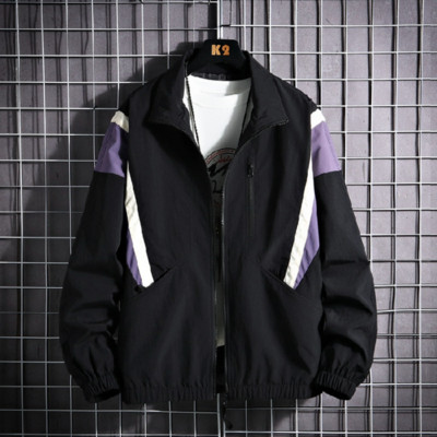 Harajuku Korea stiilis kevadsuvine jakk Meeste HipHop tänavarõivad Värviplokk Bomber Windbreaker Kvaliteetsed Kerged jakid