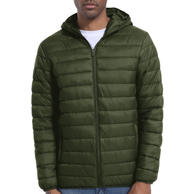 MAGCOMSEN Jachete ușoare pentru bărbați cu glugă cu fermoar complet Jachete casual de puf, căptușite, căptușite, de iarnă