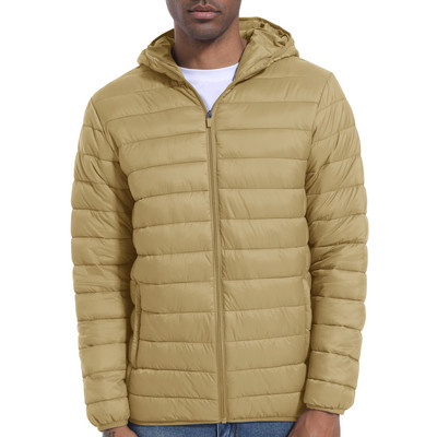 MAGCOMSEN Jachete ușoare pentru bărbați cu glugă cu fermoar complet Jachete casual de puf, căptușite, căptușite, de iarnă