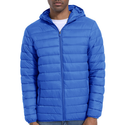 MAGCOMSEN Jachete ușoare pentru bărbați cu glugă cu fermoar complet Jachete casual de puf, căptușite, căptușite, de iarnă