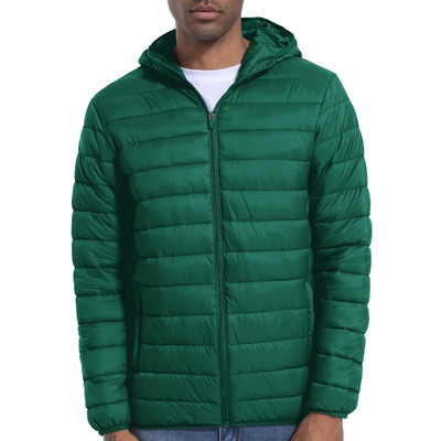 MAGCOMSEN Jachete ușoare pentru bărbați cu glugă cu fermoar complet Jachete casual de puf, căptușite, căptușite, de iarnă