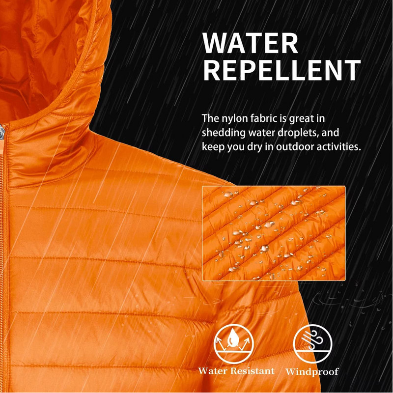 MAGCOMSEN Jachete ușoare pentru bărbați cu glugă cu fermoar complet Jachete casual de puf, căptușite, căptușite, de iarnă