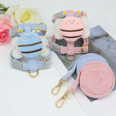 Lemmiklooma kutsika koera rakmed jalutusrihma komplekt Mesilasloomade kujuga koera kassi rakmed Pehmed reguleeritavad õues jalutamise jalutusrihma varustus