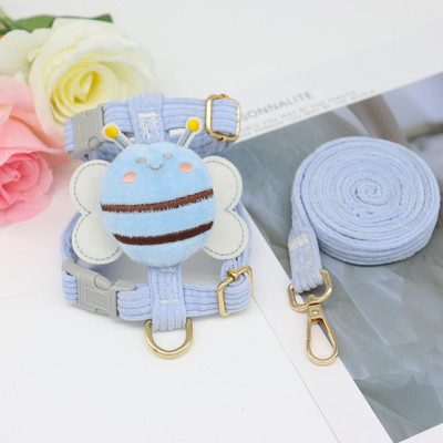 Lemmiklooma kutsika koera rakmed jalutusrihma komplekt Mesilasloomade kujuga koera kassi rakmed Pehmed reguleeritavad õues jalutamise jalutusrihma varustus