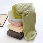 Lenjerie de noapte de iarnă Flanel îngroșat Pijama caldă Haine de acasă pentru femei Îmbrăcăminte de dormit pentru femei Pantaloni de pijama de culoare solidă