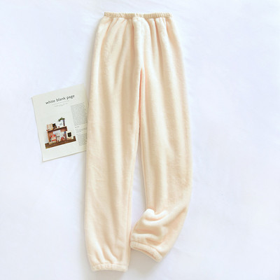 Lenjerie de noapte de iarnă Flanel îngroșat Pijama caldă Haine de acasă pentru femei Îmbrăcăminte de dormit pentru femei Pantaloni de pijama de culoare solidă