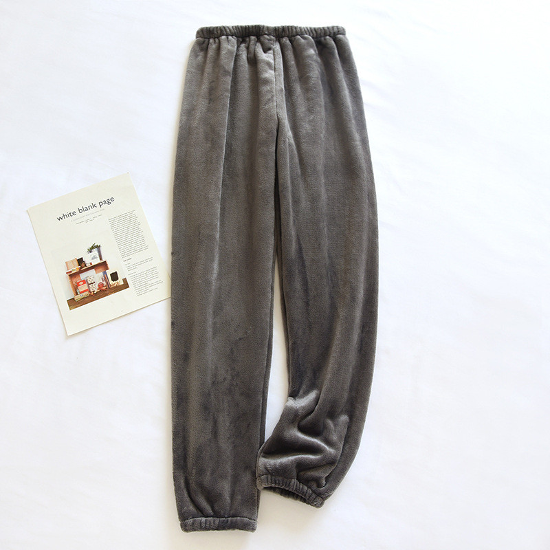 Lenjerie de noapte de iarnă Flanel îngroșat Pijama caldă Haine de acasă pentru femei Îmbrăcăminte de dormit pentru femei Pantaloni de pijama de culoare solidă