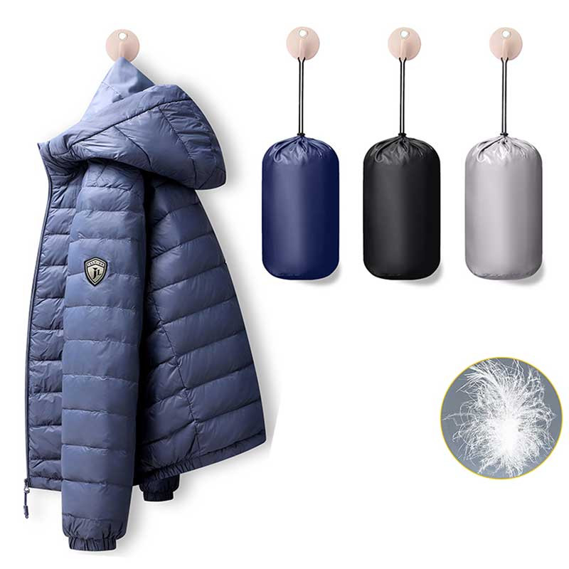 90% Duck Down Winter Meeste Palus paks, soe kapuutsiga Parka Meeste Tuulekindel kerge sulejope meestele Moodne vabaaja mantel meestele