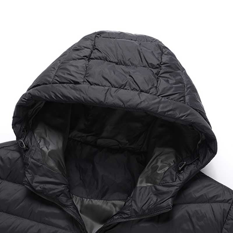 90% Duck Down Winter Meeste Palus paks, soe kapuutsiga Parka Meeste Tuulekindel kerge sulejope meestele Moodne vabaaja mantel meestele