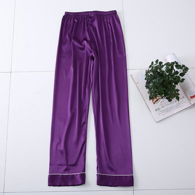 S-3XL Pantaloni de acasă de vară noi pantaloni de pijama de mătase artificială Pantaloni de pijama de jos pentru femei Pantaloni de dormit pentru femei Negru/alb E1132