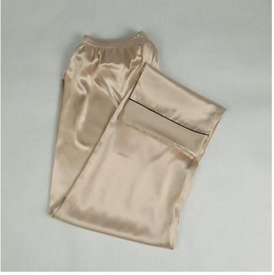 S-3XL Pantaloni de acasă de vară noi pantaloni de pijama de mătase artificială Pantaloni de pijama de jos pentru femei Pantaloni de dormit pentru femei Negru/alb E1132