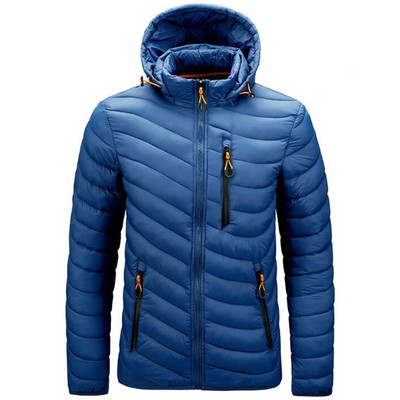 Talvine meeste avar mantel tuulepluus kapuutsiga soe jakk vabaaja välirõivad kerged moodsad meeste paksud tänavariided