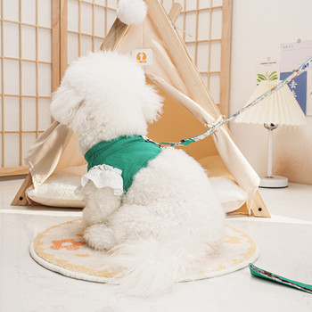 Ανοιξιάτικα καλοκαιρινά ρούχα για σκύλους για γατάκι κουτάβι αναπνεύσιμο γιλέκο Ρούχα σκύλου Kawaii Λεπτά λουριά με δαντέλα Σετ λουριά για προμήθειες κατοικίδιων για γάτες